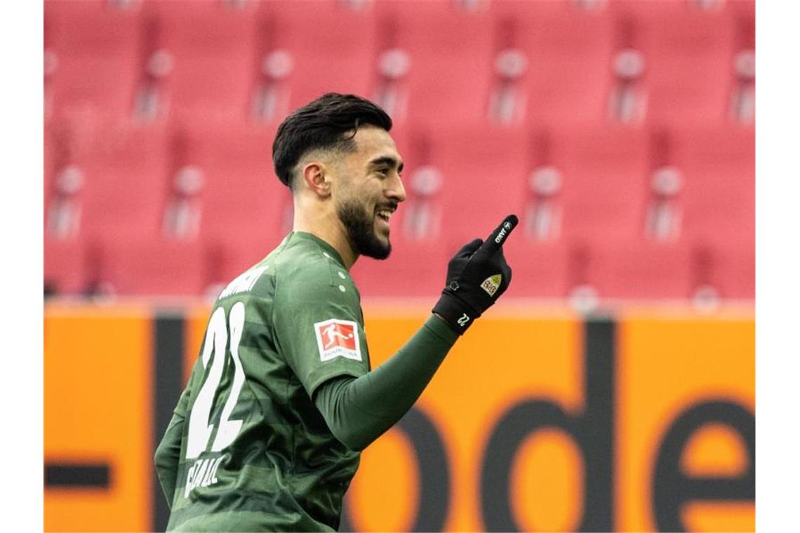 Nicolas Gonzalez von Stuttgart beim Spiel gegen den FC Augsburg. Foto: Matthias Balk/dpa