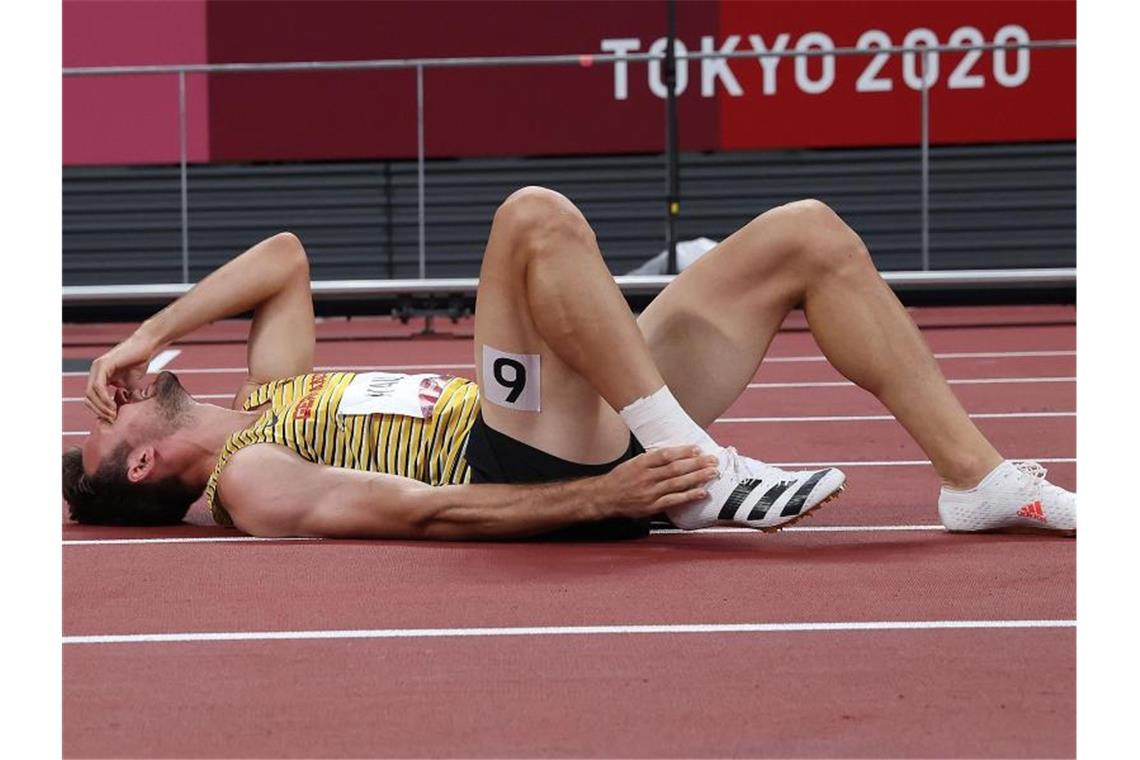 Zehnkämpfer Kaul zieht sich Quetschung des Sprunggelenks zu Niklas Kaul musste den Zehnkampf-Wettbewerb in Tokio verletzungsbedingt aufgeben. Foto: Li Ming/XinHua/dpa