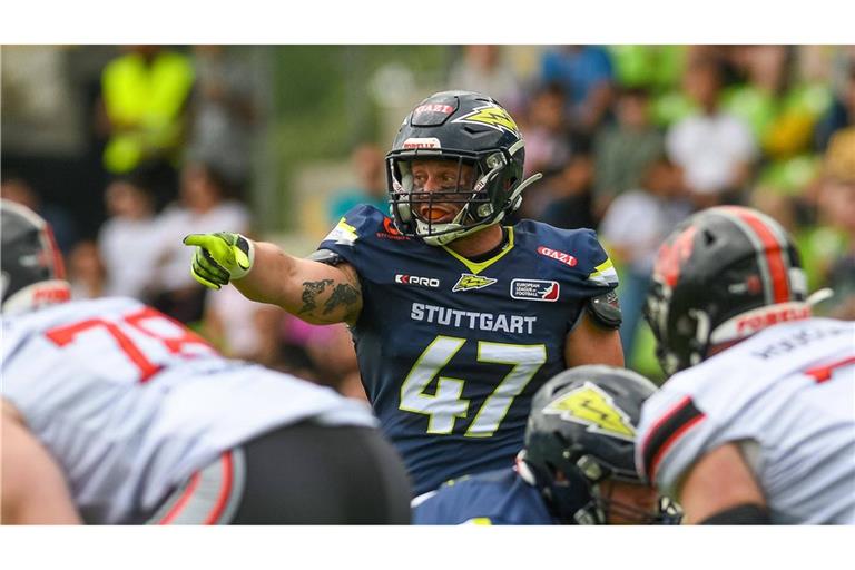Nikolas Knoblauch gibt die Richtung vor. Der Linebacker will mit Stuttgart Surge einen Titel gewinnen.