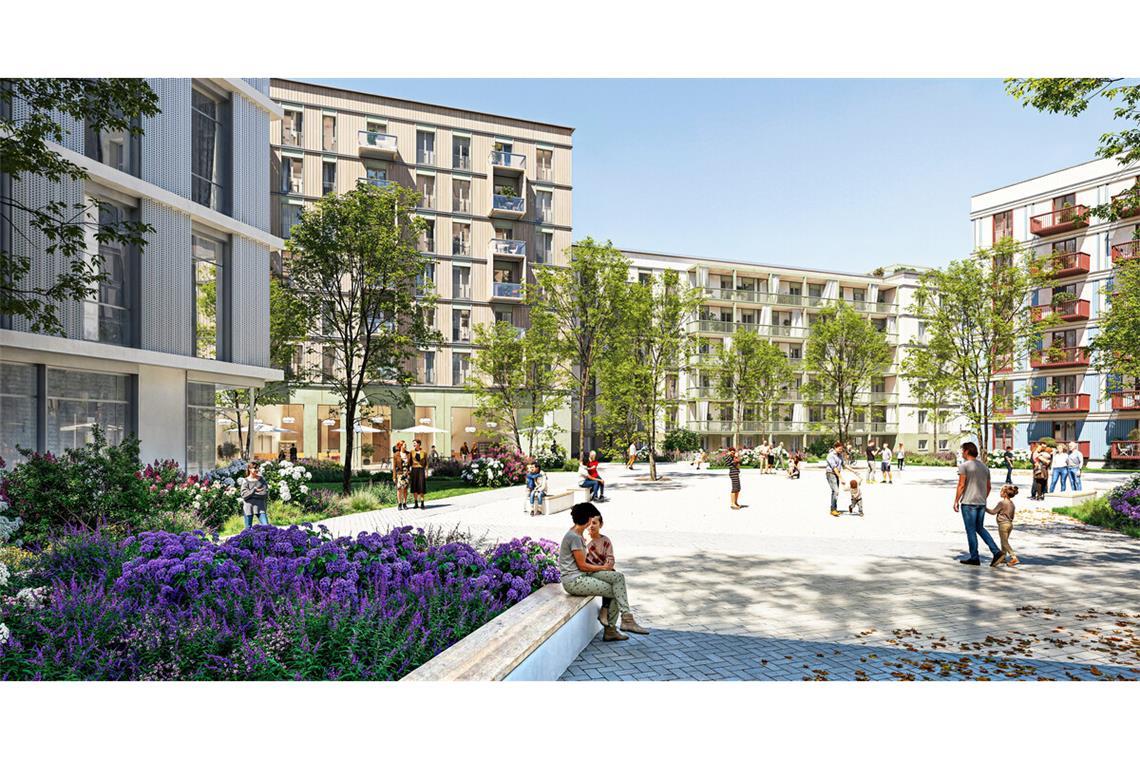 Noch ist es eine unverbindliche Illustration der Pläne, aber so stellt sich die Nokera AG Wohnungen auf dem Eiermann-Campus in Stuttgart-Vaihingen vor.