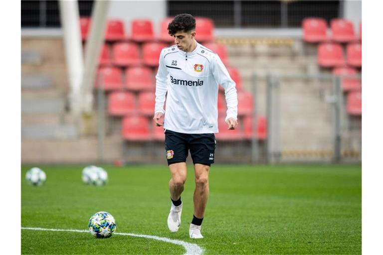 Noch trainiert Kai Havertz weiter bei Bayer Leverkusen. Foto: Marcel Kusch/dpa