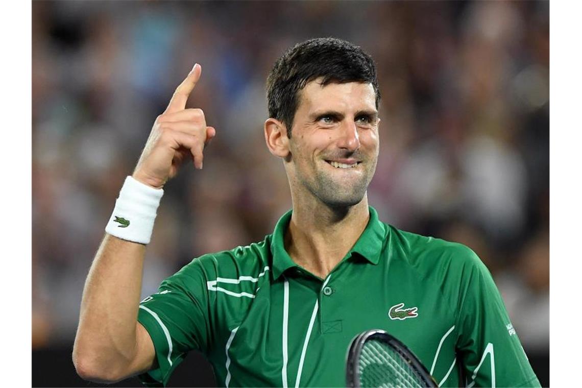 Novak Djokovic gewann bisher sechs der zehn Duell gegen Dominic Thiem. Foto: Lukas Coch/AAP/dpa