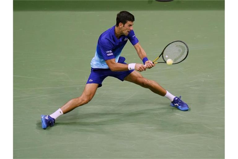 Novak Djokovic in Aktion bei den US Open. Foto: Frank Franklin II/AP/dpa