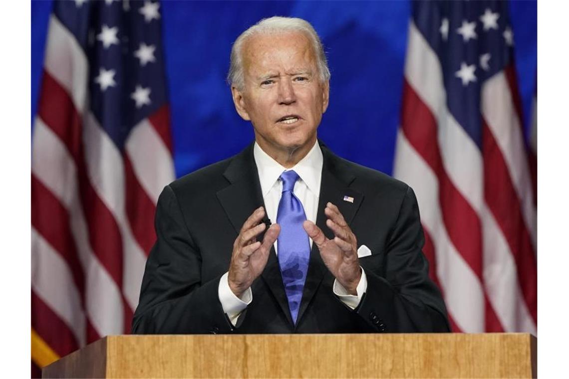 Nun auch offiziell: Joe Biden ist der Präsidentschaftskandidat der Demokraten. Foto: Andrew Harnik/AP/dpa