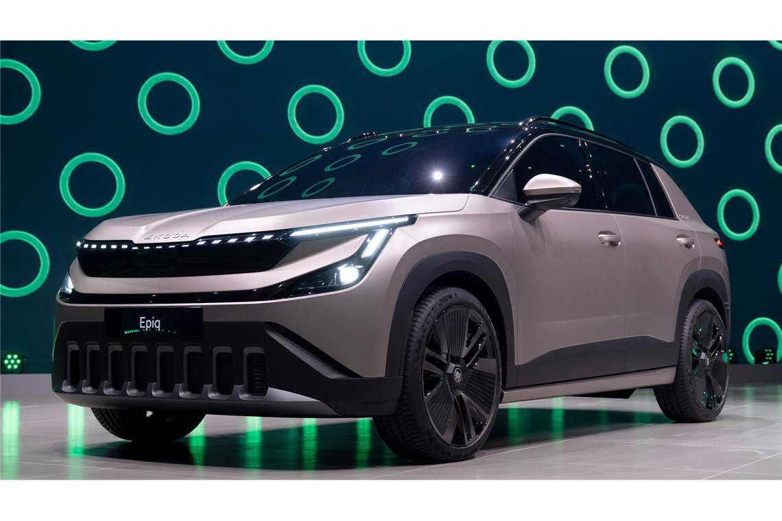 Vier neue E-Autos von VW – Marktstart ab 25.000 Euro geplant Nur als Studie gezeigt wird der SUV Skoda Epiq.
