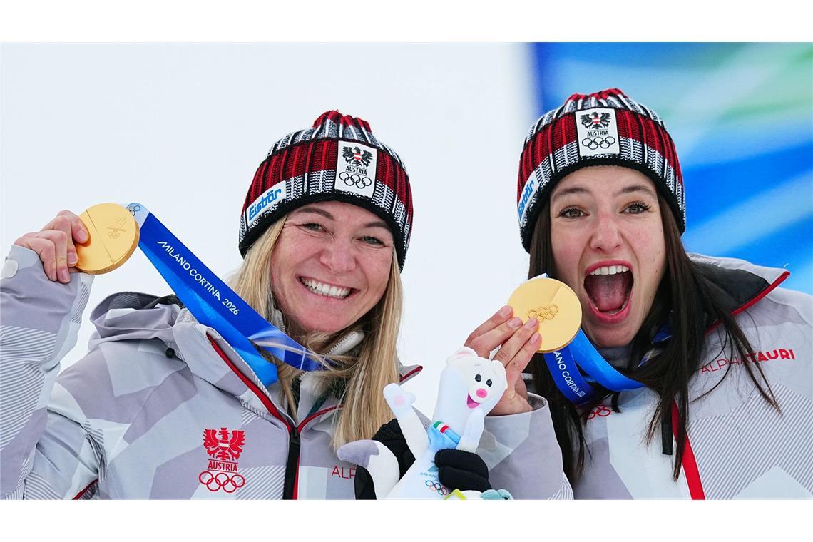 Nutzten den Patzer des US-Duos: Kombi-Olympiasiegerinnen Ariana Rädler (links) und Katharina Huber.