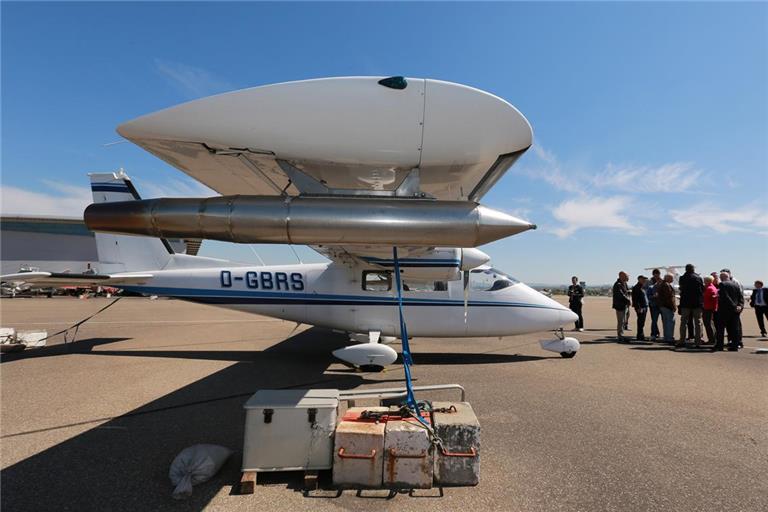 Ob der Hagelflieger abhebt, wird in Abstimmung mit Meteorologen entschieden. Archivfoto: Alexander Becher
