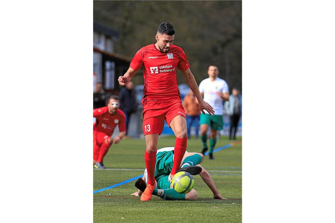 Ob Winterzugang Savino Marotta morgen wieder in der Startelf der TSG Backnang stehen wird, ist noch ungewiss. Foto: A. Becher