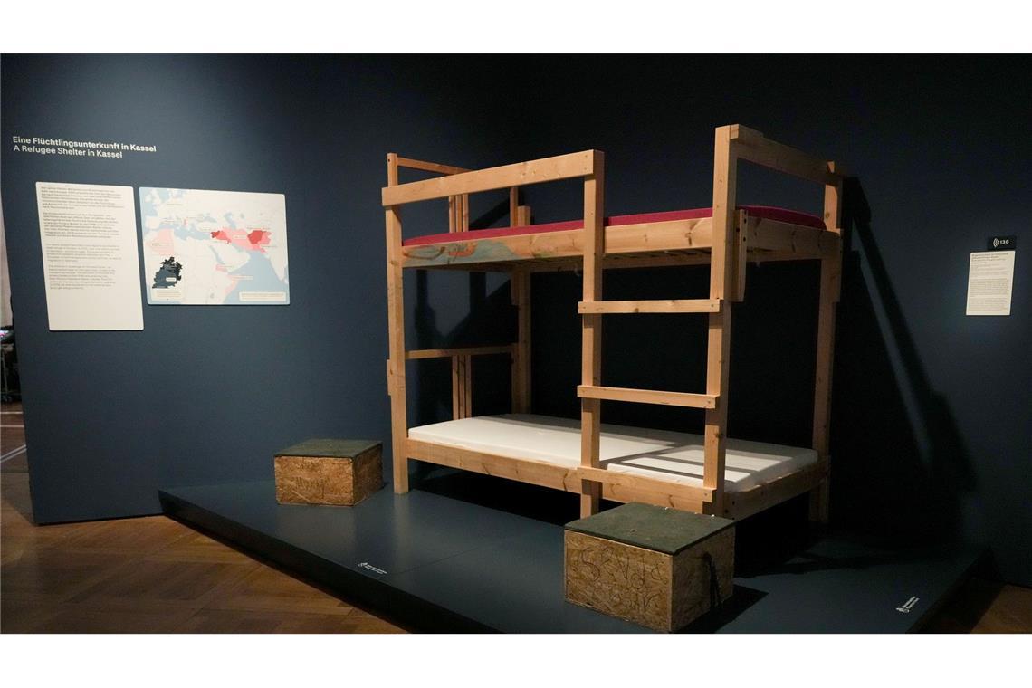 Oder ein Bett aus einer 2015 eingerichteten Flüchtlingsunterkunft.