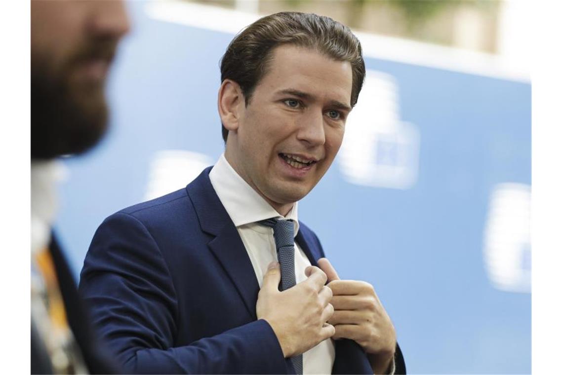 Erster Durchbruch im Finanzstreit bei EU-Sondergipfel Österreichs Bundeskanzler Sebastian Kurz zeigte sich zwischenzeitlich bereits „sehr zufrieden“. Foto: Stephanie Lecocq/EPA Pool/AP/dpa