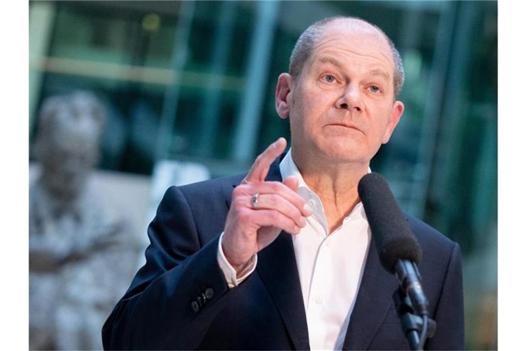 Olaf Scholz (SPD), Bundesminister der Finanzen und SPD-Kanzlerkandidat, verspricht Tempo bei den Corona-Impfungen. Foto: Kay Nietfeld/dpa