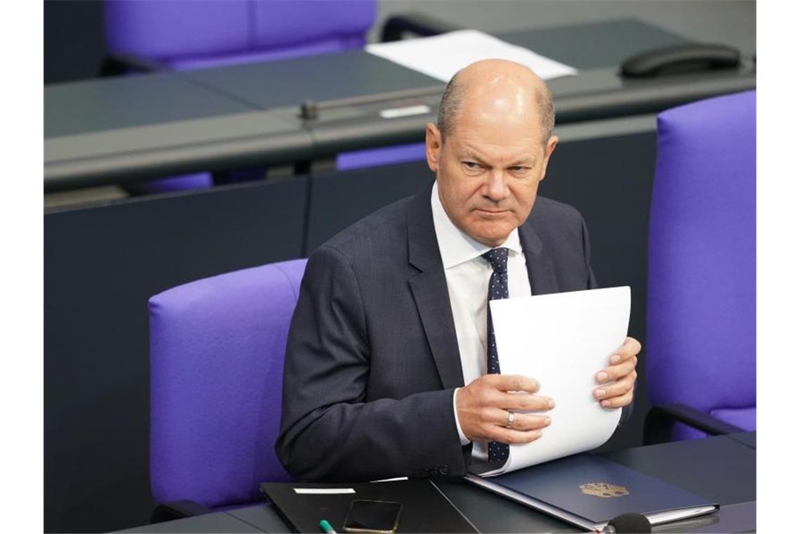Olaf Scholz zu Beginn der Haushaltswoche im Bundestag in Berlin. Foto: Kay Nietfeld