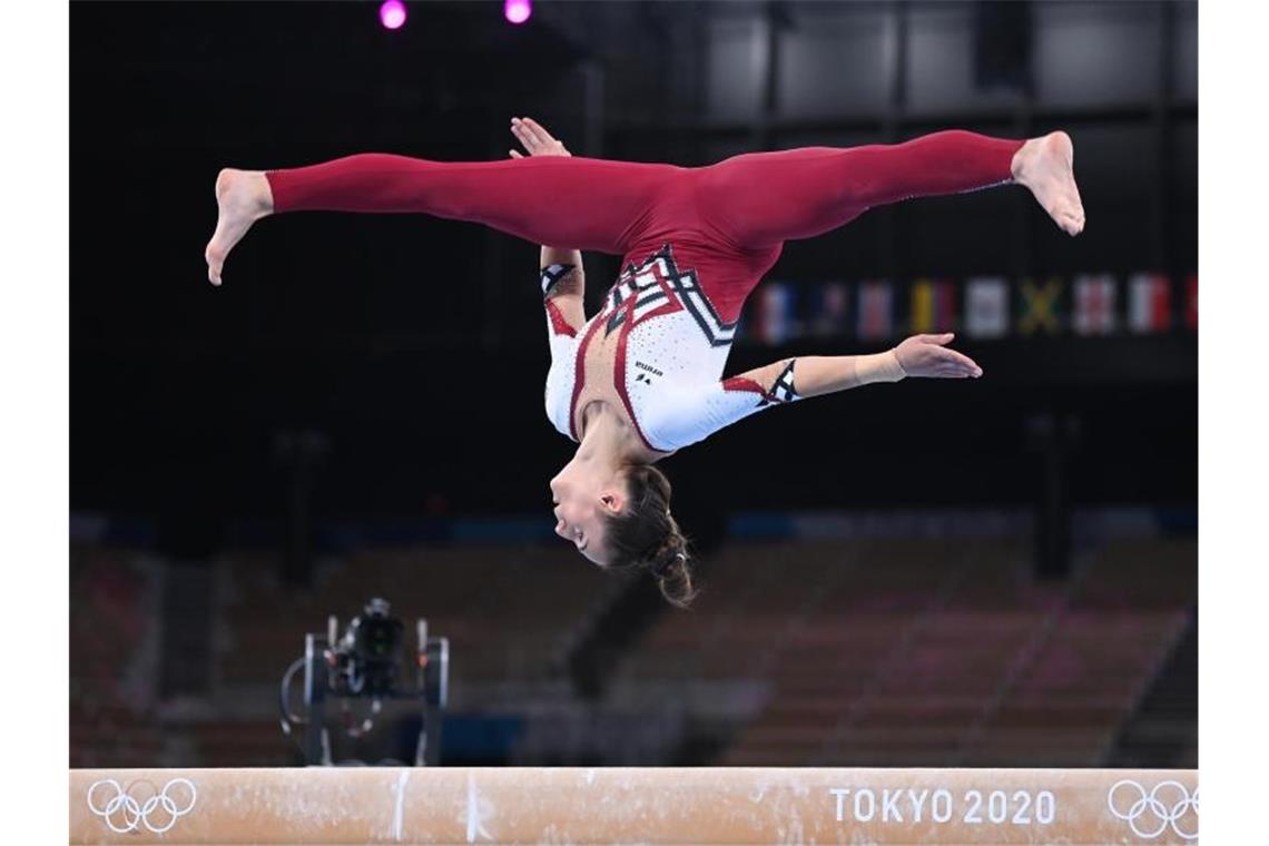 Dritte WM-Medaille: Turnerin Schäfer-Betz holt Silber Olympia-Teilnehmerin Pauline Schäfer-Betz holte bei der WM Silber. Foto: Marijan Murat/dpa/Archivbild