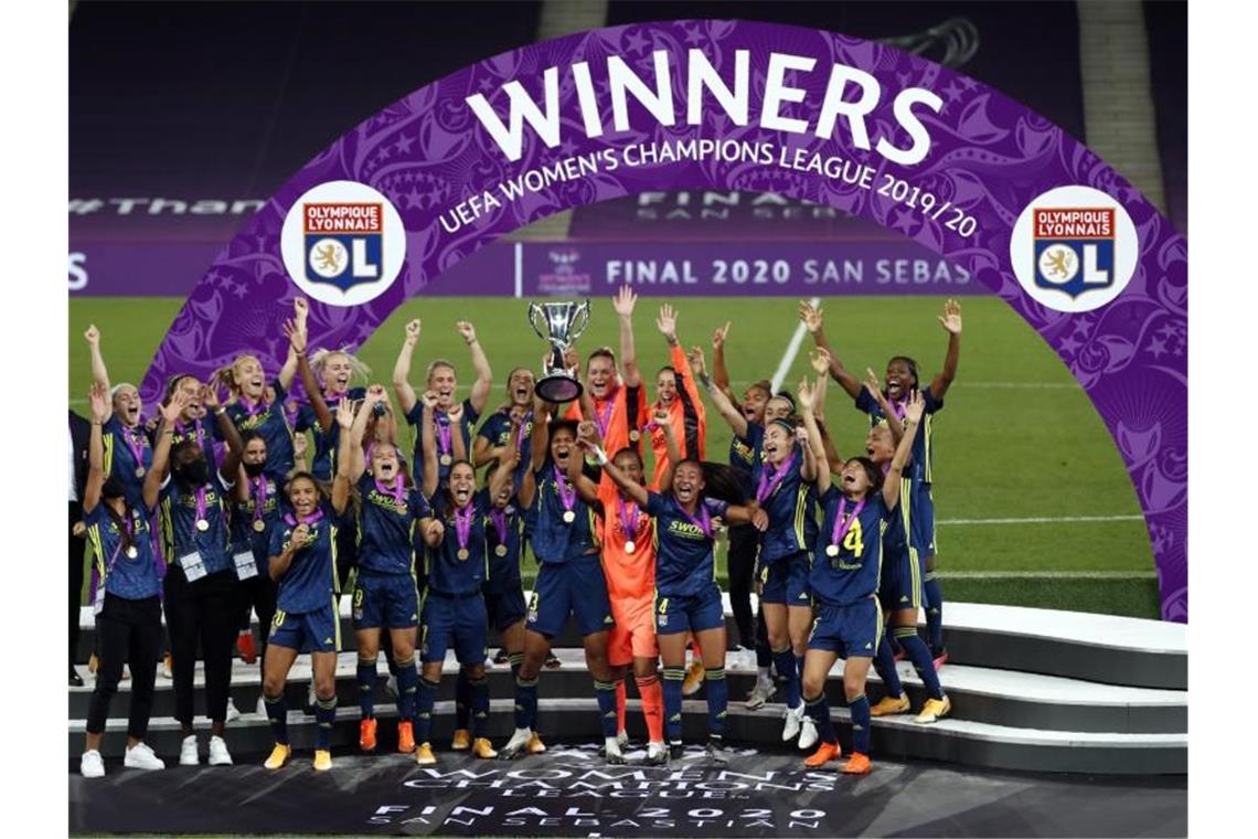 Wolfsburgs Frauen verpassen Champions-League-Titel Olympique Lyon konnte bereits zum siebten Mal die Champions League der Frauen gewinnen. Foto: Clive Brunskill/pool Getty/AP/dpa