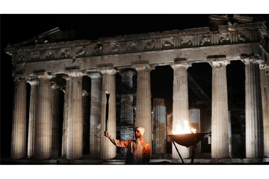 Olympischer Fackellauf: An der Akropolis in Athen wird die Flamme für die Olympischen Winterspiele 2026 entzündet.