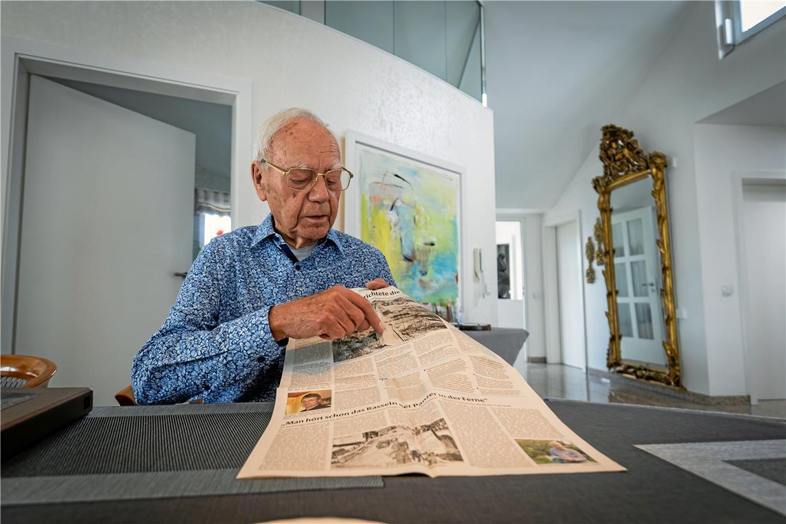 Otto Bareiss hat das Ende des Zweiten Weltkriegs in Backnang miterlebt. Er erinnert sich, wie die Amerikaner einen Granatwerfer im Garten seines Wohnhauses in Stellung brachten. Er sah, wie opulent die GIs ausgestattet waren und wie üppig sie versorgt wurden. Foto: Alexander Becher