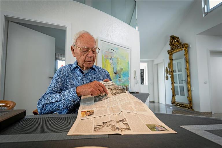 Otto Bareiss hat das Ende des Zweiten Weltkriegs in Backnang miterlebt. Er erinnert sich, wie die Amerikaner einen Granatwerfer im Garten seines Wohnhauses in Stellung brachten. Er sah, wie opulent die GIs ausgestattet waren und wie üppig sie versorgt wurden. Foto: Alexander Becher