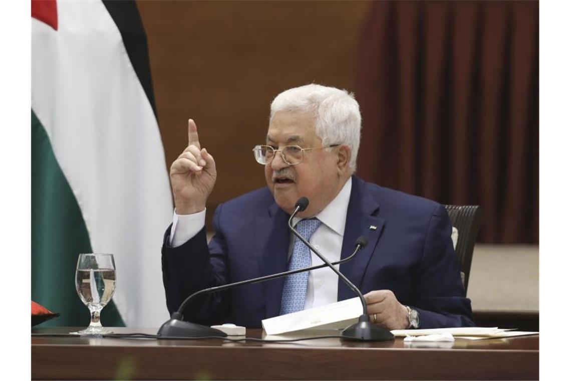 EU enttäuscht über Verschiebung der Palästinenser-Wahl Palästinenserpräsident Mahmud Abbas nennt den Konflikt um Jerusalem als Grund für die Verschiebung der Wahl. Foto: Alaa Badarneh/Pool EPA/AP/dpa/Archiv