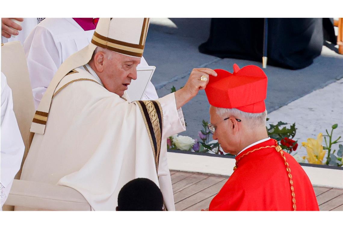 Leo XIV. warnt vor Materialismus Papst Franziskus erhob den US-Amerikaner 2023 zum Kardinal.