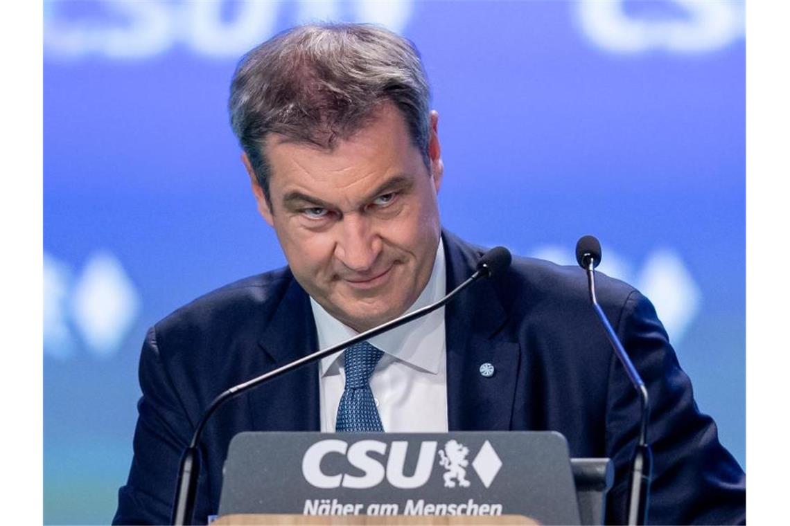 Söder legt im Streit mit SPD nach Parteichef Markus Söder beim CSU-Parteitag in Nürnberg am vergangenen Wochenende. Foto: Daniel Karmann/dpa