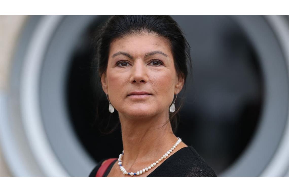 Parteigründerin Sahra Wagenknecht (BSW) besucht im Rahmen der Wahlkampftour des BSW Aschersleben.