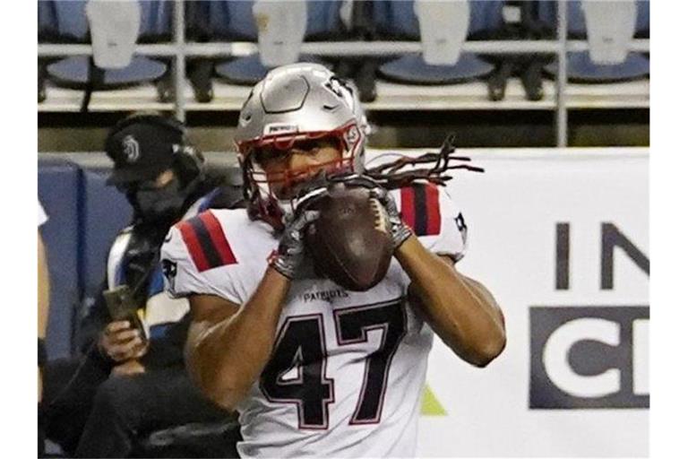 Patriots-Fullback Jakob Johnson. Foto: Elaine Thompson/AP/dpa