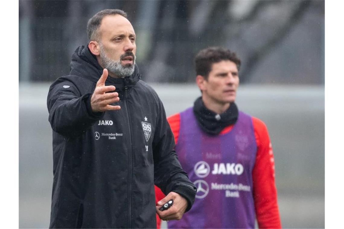 Pellegrino Matarazzo, Trainer des VfB Stuttgart, gestikuliert. Foto: Sebastian Gollnow/dpa/Archivbild