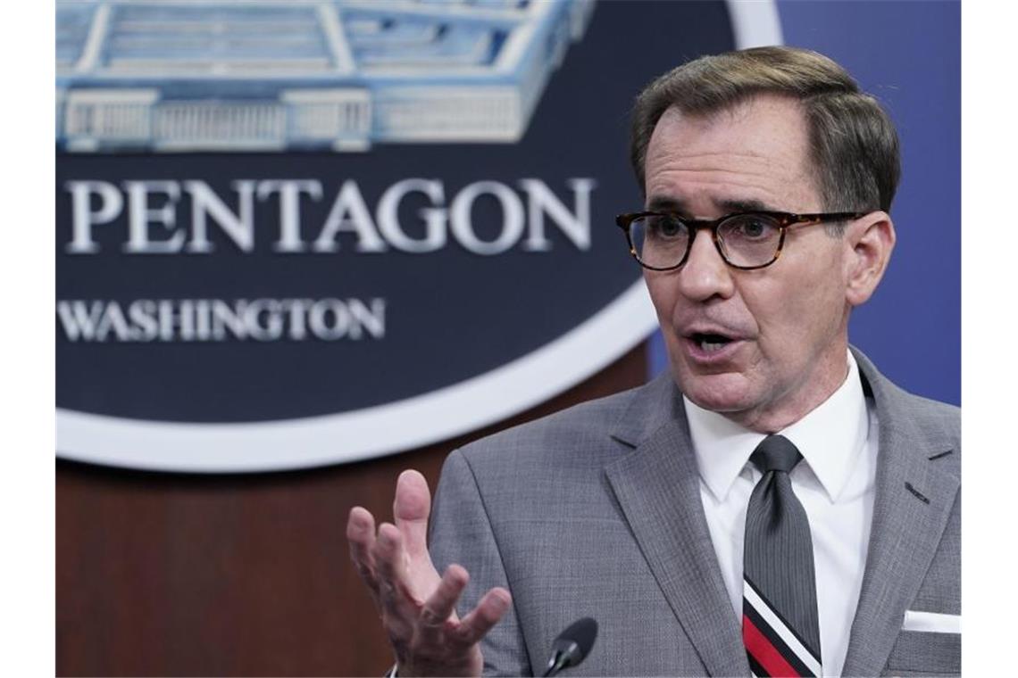 Pentagonsprecher John Kirby während einer Pressekonferenz im Verteidigungsministerium in Washington. Foto: Susan Walsh/AP/dpa