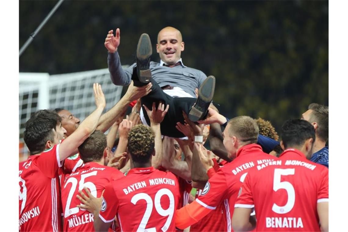 Trainergerüchte in München: Ten Hag, Tuchel - nun Guardiola? Pep Guardiola trainierte von 2013 bis 2016 den FC Bayern. Foto: Kay Nietfeld/dpa