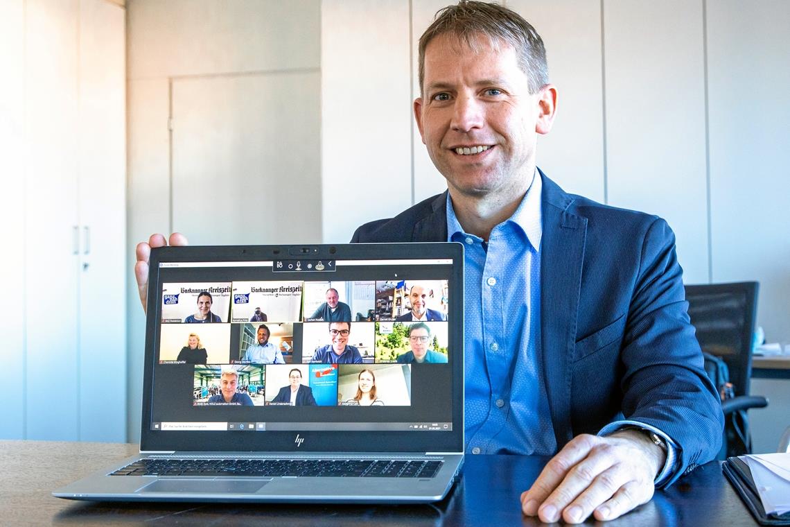 Per Videokonferenz hat Redaktionsleiter Kornelius Fritz gemeinsam mit vier Experten den Landtagskandidaten auf den Zahn gefühlt. Foto: A. Becher