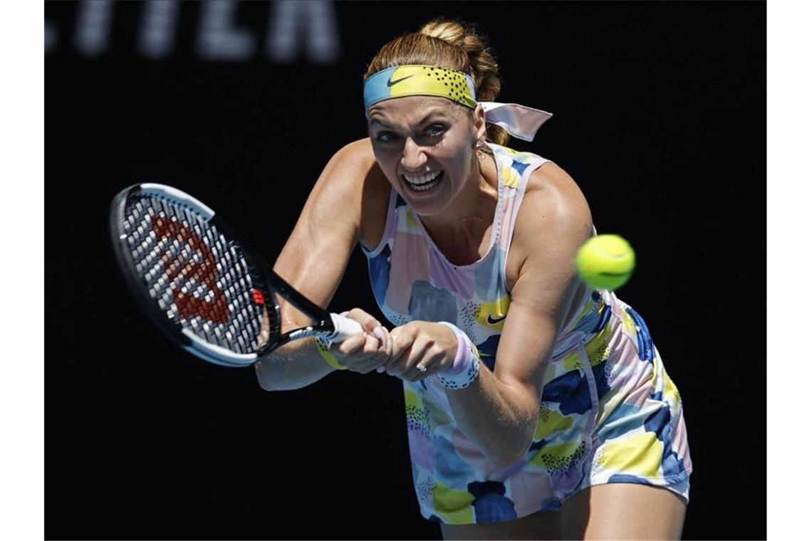 Tennis-Stars Federer und Djokovic vor Melbourne-Duell Petra Kvitova aus Tschechien erreichte das Viertelfinale. Foto: Andy Wong/AP/dpa