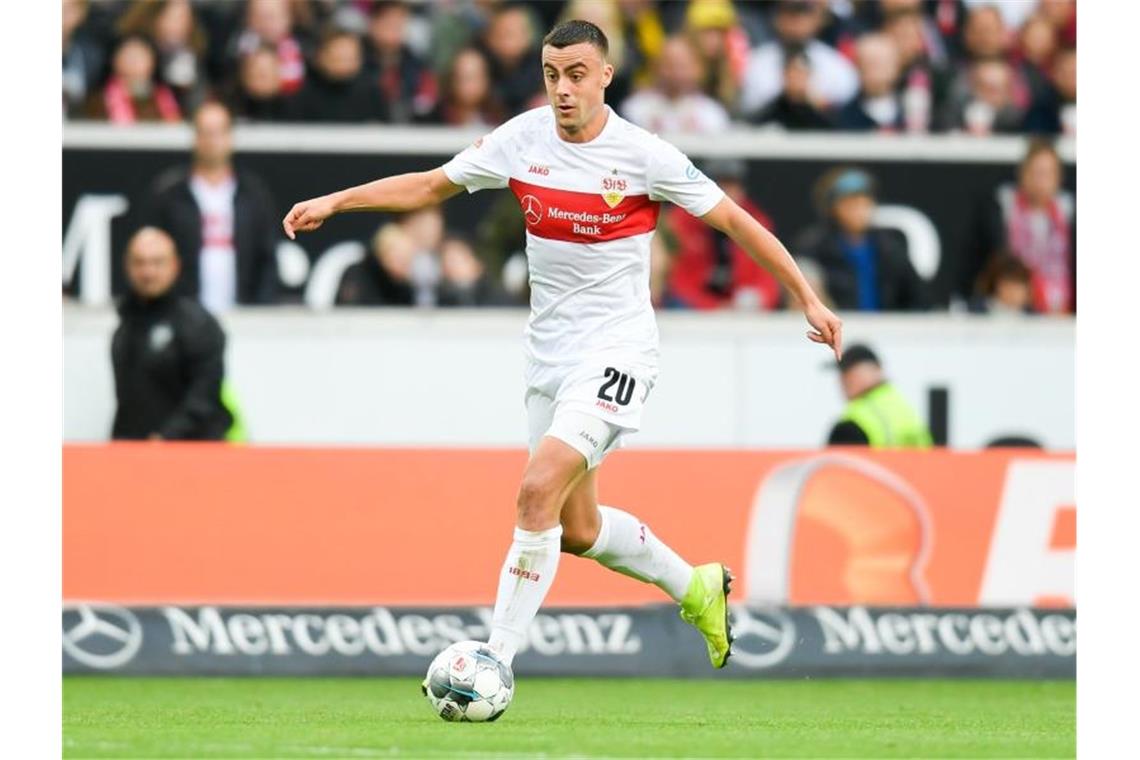 Philipp Förster vom VfB Stuttgart in Aktion. Foto: Tom Weller/dpa/Archivbild