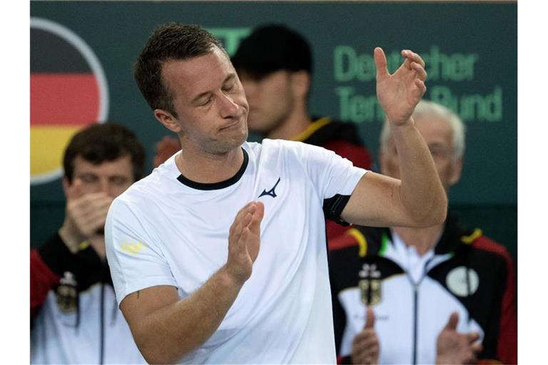 Philipp Kohlschreiber patzte in seinem Einzel gegen den Weißrussen Egor Gerassimow. Foto: Federico Gambarini/dpa