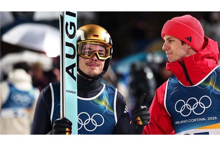 Philipp Raimund (l) und Andreas Wellinger vertreten Deutschland im Super Team.