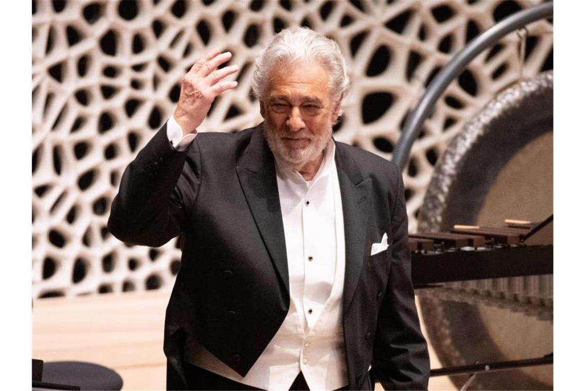 Plácido Domingo im November 2019 bei einem Konzert in der Elbphilharmonie. Foto: Christian Charisius/dpa