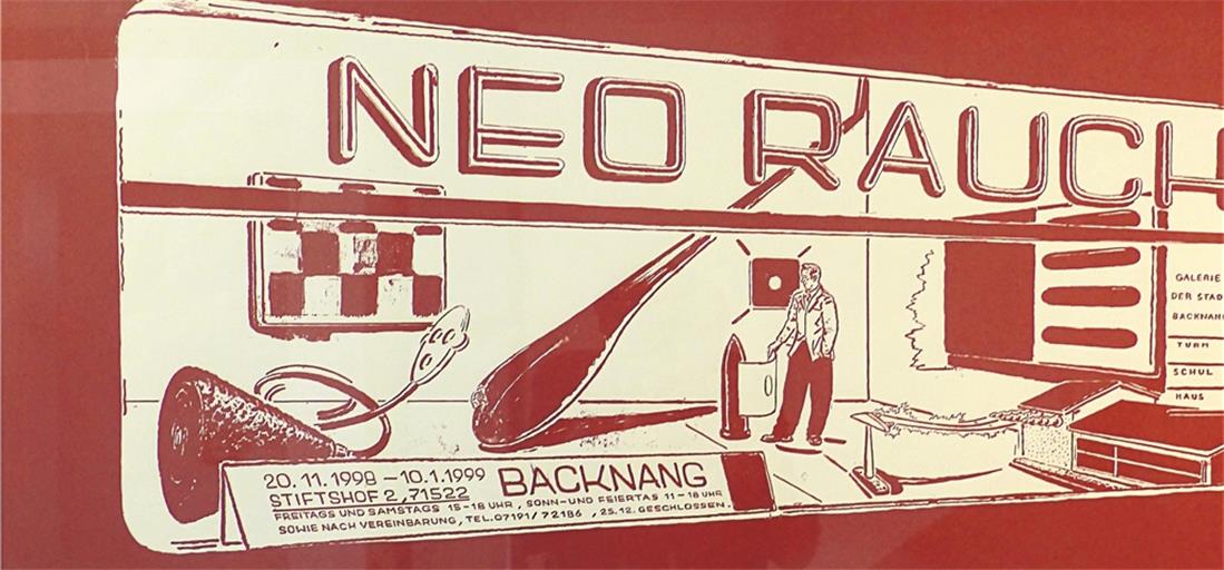 Plakat zur Ausstellung von Neo Rauch in der Galerie der Stadt Backnang. Der Künstler hat es selbst entworfen, gedruckt wurde es in der Kunstakademie Stuttgart. Fotos: P. Wolf