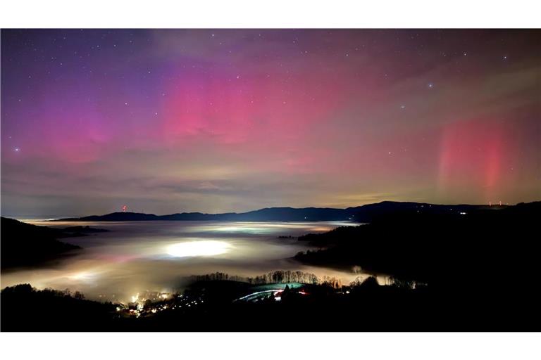 Polarlichter bei Freiburg.