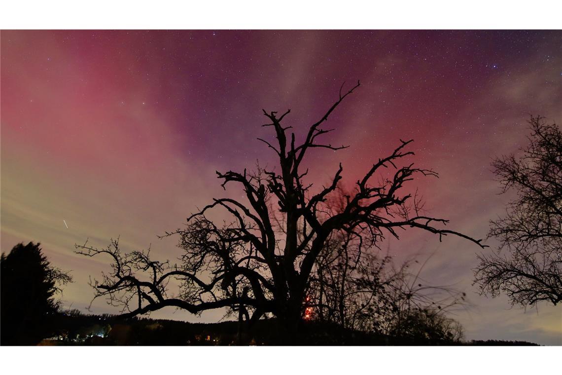 Polarlichter über dem Murrtal bei Großerlach.