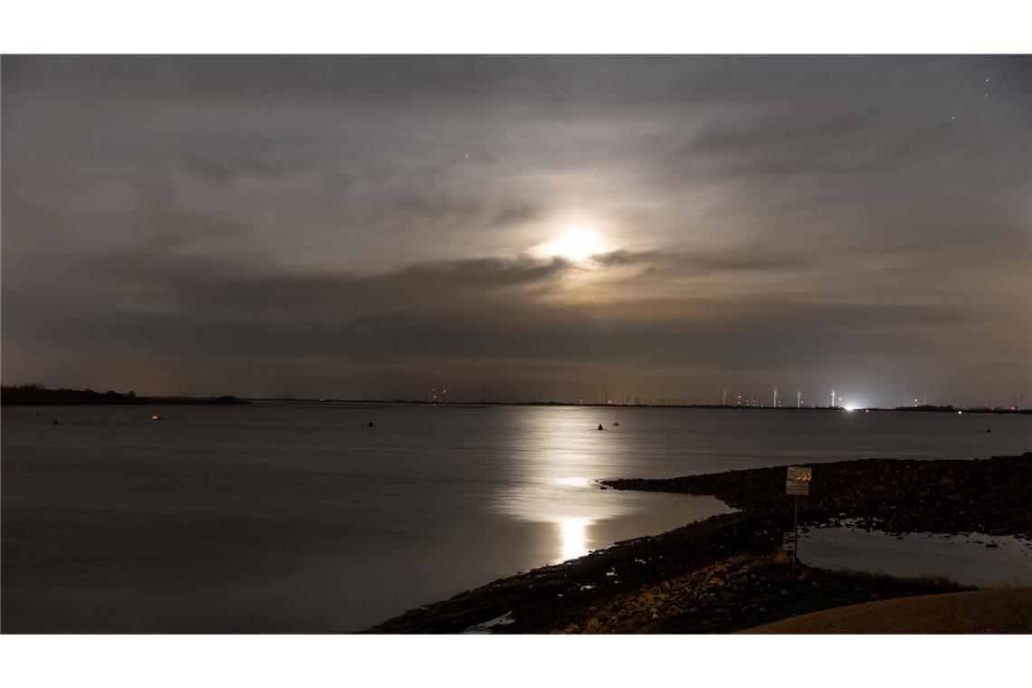 Polarlichter über Tönning, Schleswig-Holstein