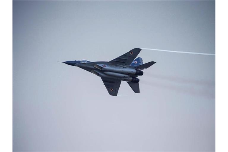 Polen wollte seine MiG-29 auf den US-Luftwaffenstützpunkt Ramstein in Rheinland-Pfalz bringen - die USA sollten sie dann der Ukraine zur Verfügung stellen. Foto: Michael Walczak/PAP/dpa