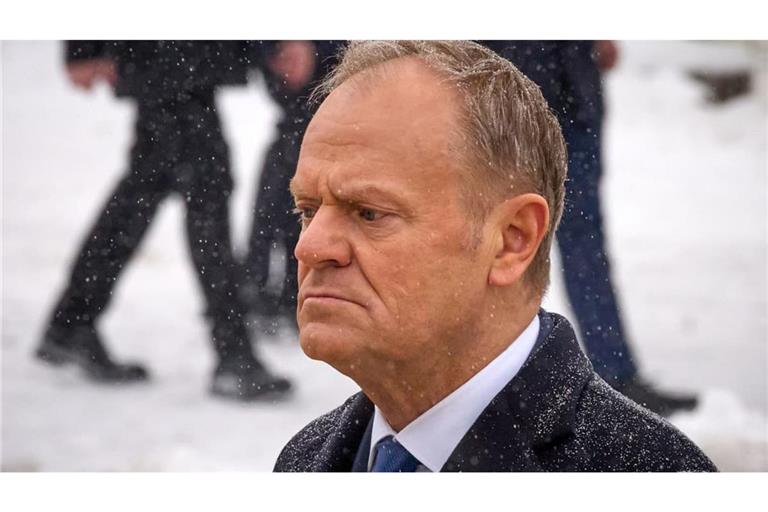 Polens Ministerpräsident Donald Tusk bei einem Besuch in der Ukraine.