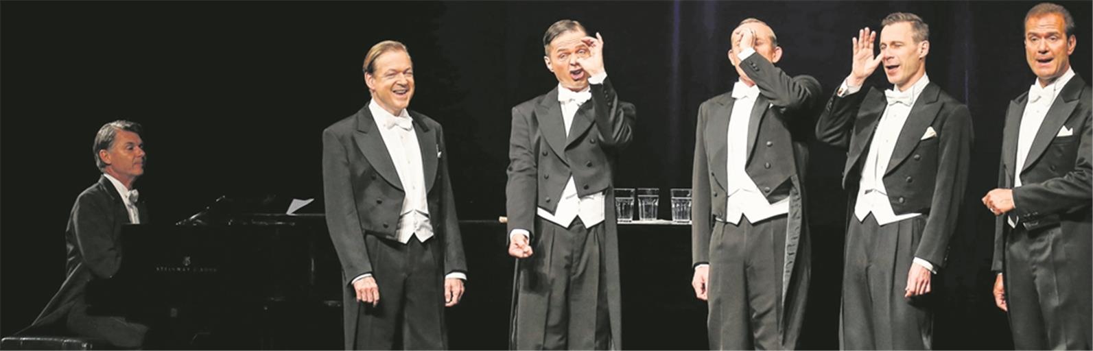 Präsentieren im Backnanger Bürgerhaus ihr Programm „Veronika, der Lenz ist da“, mit dem sie noch das ganze Jahr über unterwegs sind: Die Berlin Comedian Harmonists.Foto: A. Becher