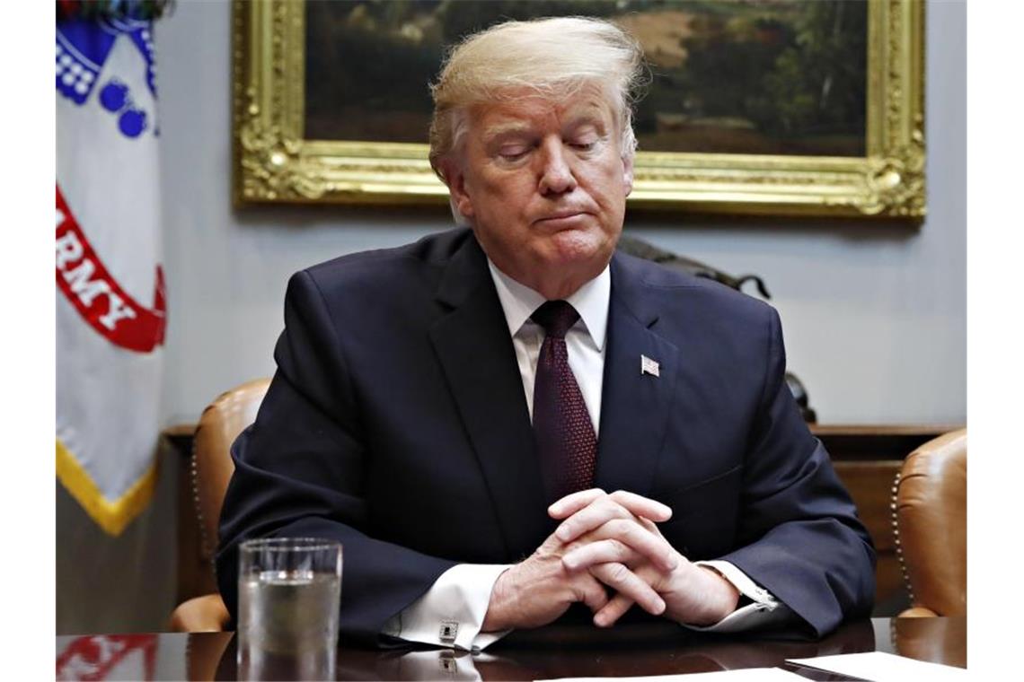 Trump darf für Rede nicht ins Abgeordnetenhaus Präsident Donald Trump im Roosevelt Room des Weißen Hauses. Foto: Jacquelyn Martin/AP