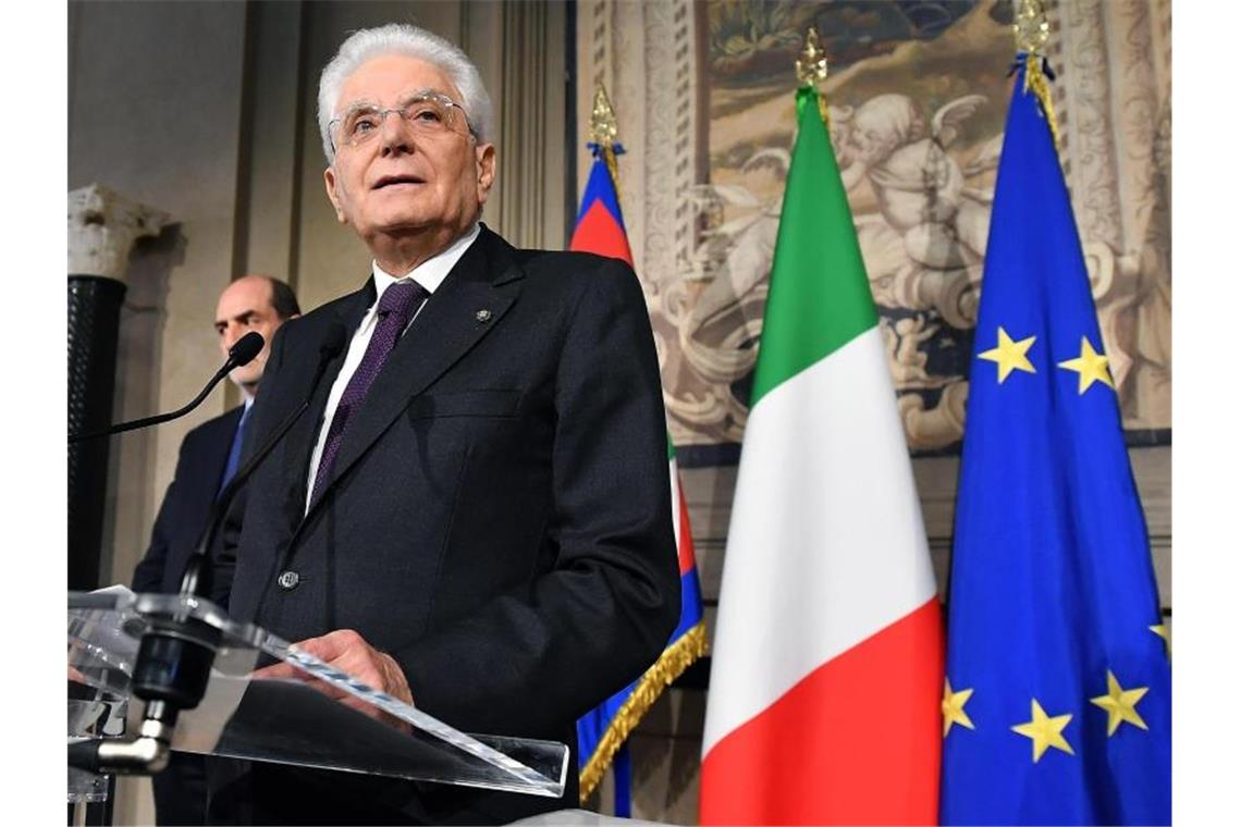 Präsident Sergio Mattarella, hier im vegangenen Jahr, sondiert die Möglichkeiten einer neuen Regierungsbildung. Foto: Ettore Ferrari/ANSA