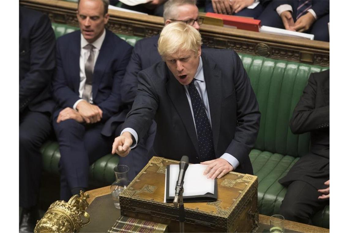 Premier Boris Johnson nach seiner Abstimmungsniederlage am späten Dienstagabend. Foto: Jessica Taylor/House of Commons via AP