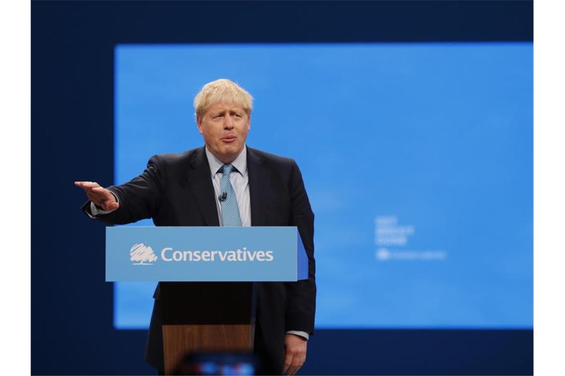 Premier Boris Johnson vergangene Woche während des Parteitags der britischen Konservativen. Foto: Frank Augstein/AP/dpa