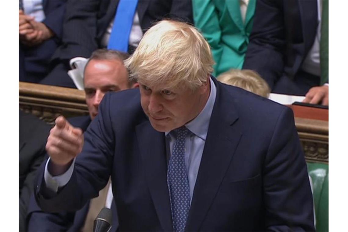 Boris Johnson im Kreuzfeuer des Parlaments Premier Boris Johnson will Neuwahlen. Zu diesem Zweck rief er die Oppositionsparteien zu einem Misstrauensvotum auf. Foto: House Of Commons/PA Wire