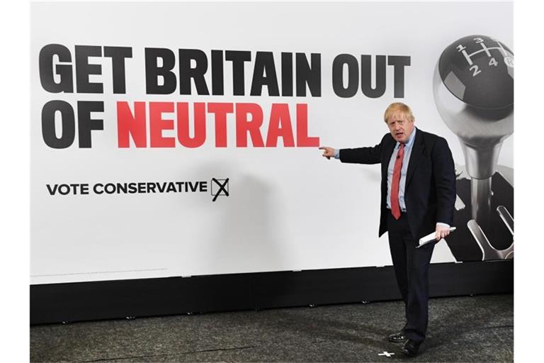 Premier Johnson hofft bei der Parlamentswahl auf eine satte Mehrheit, um sein Brexit-Abkommen durchs Parlament zu bringen zu können. Foto: Stefan Rousseau/PA Wire/dpa