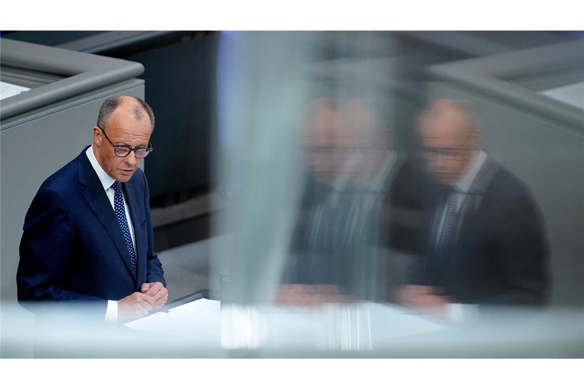 Die Neuerfindung des Friedrich Merz Premiere für den neuen Kanzler: Friedrich Merz bei seiner Regierungserklärung in Berlin.