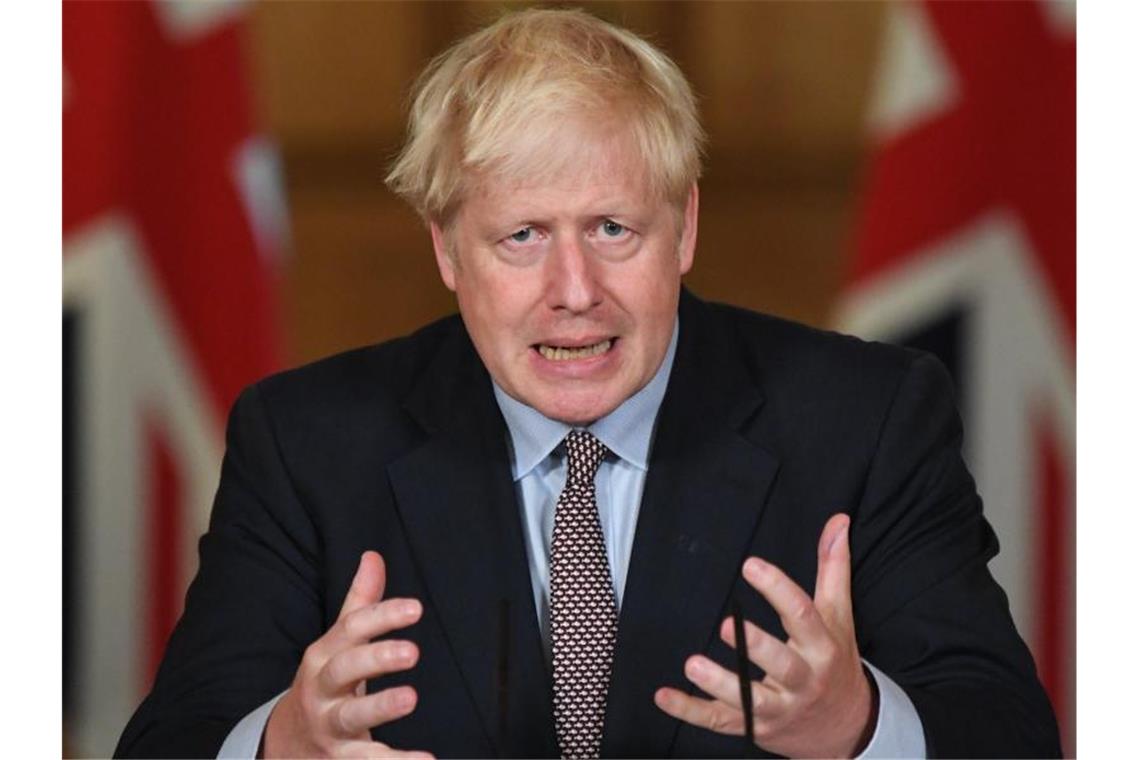 Premierminister Boris Johnson spricht bei einer virtuellen Pressekonferenz in der Downing Street 10. Foto: Stefan Rousseau/PA Wire/dpa